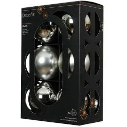 Lot de 6 boules de Noël en verre (D80 mm) Boréal Argent