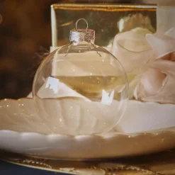 Lot de 8 boules de Noël en verre (D70 mm) Myst Transparent