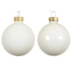 Lot de 4 boules de Noël en verre (D100 mm) Boréal Blanc laine