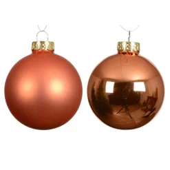 Lot de 6 boules de Noël en verre (D80 mm) Boréal Orange