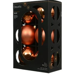 Lot de 6 boules de Noël en verre (D80 mm) Boréal Orange