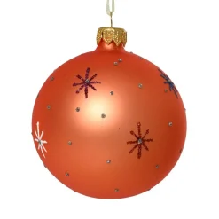 Lot de 6 boules de Noël en verre (D80 mm) Etoiles du monde Orange