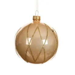 Lot de 6 boules de Noël en verre (D80 mm) Prestige Perle