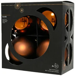 Lot de 4 Boules de Noël en verre (D100 mm) Boréal Brun café