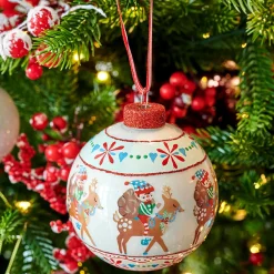 Lot de 12 boules de Noël en verre (D80 mm) Elfes et rennes Multicolore