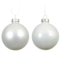 Lot de 4 Boules de Noël en verre (D100 mm) Boréal Blanc