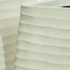 Lot de 3 cache-pots d'extérieur carrés (H49-37-27 cm) Jamie Blanc