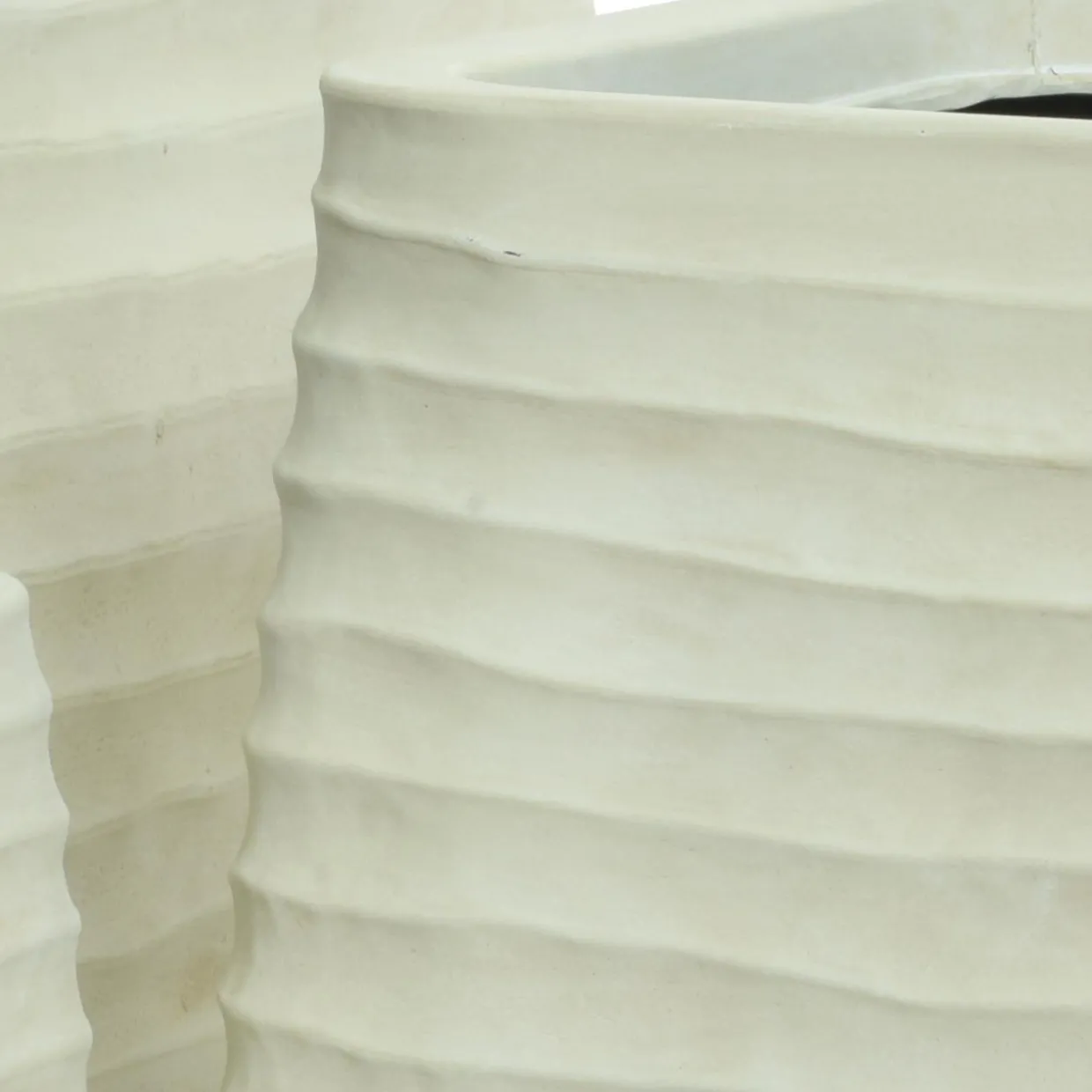 Lot de 3 cache-pots d'extérieur carrés (H49-37-27 cm) Jamie Blanc