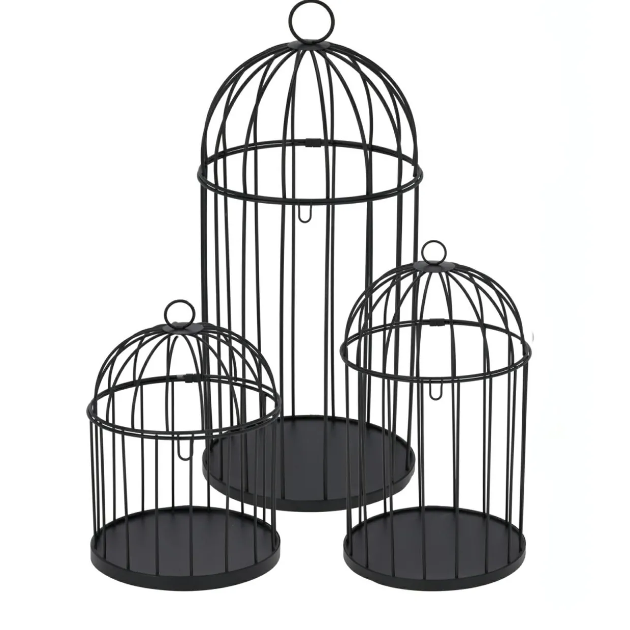 Lot de 3 cages à oiseaux (H41 cm) Christmas Chic Noir