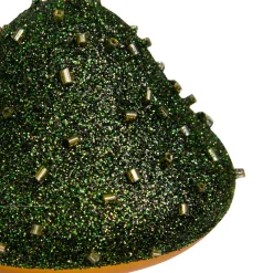 Lot de 3 champignons sur pince (H10 cm) Paillettes de Noël Vert