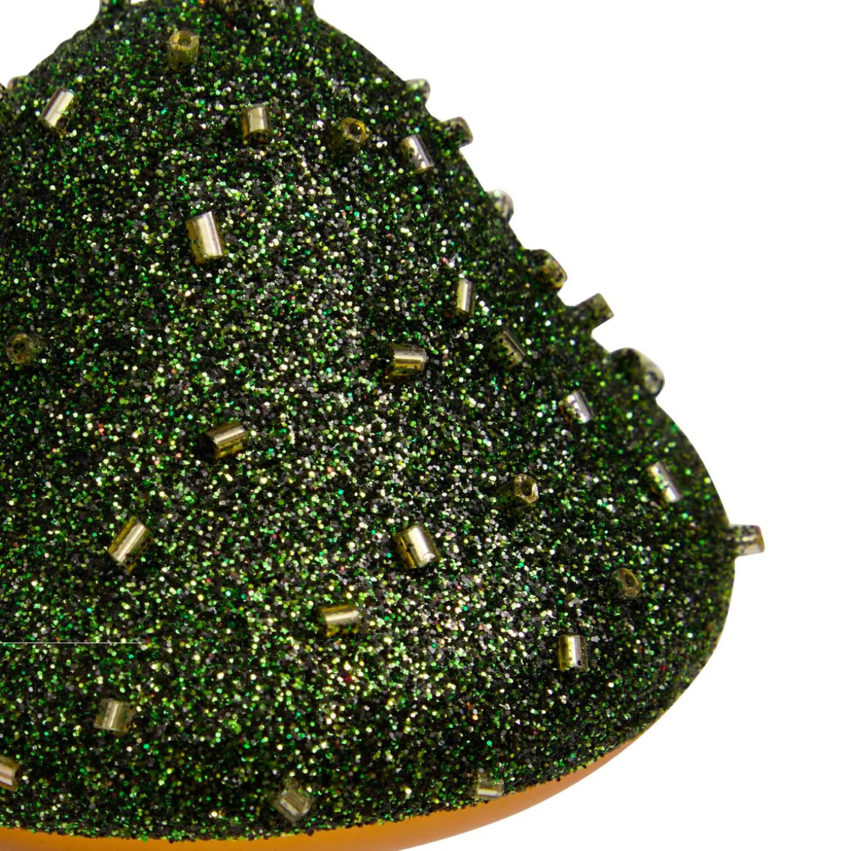 Lot de 3 champignons sur pince (H10 cm) Paillettes de Noël Vert