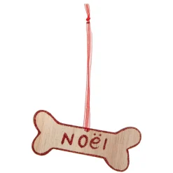 Lot de 4 Chiens à suspendre (H10 cm) Christmas Rouge