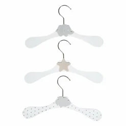 Lot de 3 cintres enfant bois Gris