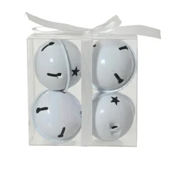 Lot de 4 clochettes en métal (D11 cm) Christmas Nova Blanc