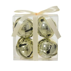Lot de 4 clochettes en métal (D11 cm) Christmas Nova Or