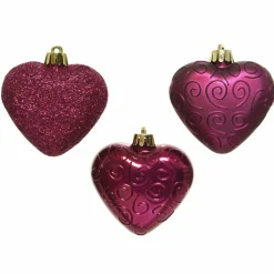 Lot de 6 coeurs de Noël à suspendre (H6 cm) Alpine Magnolia