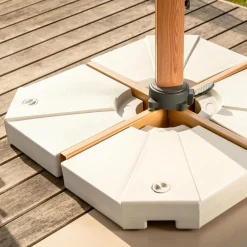 Lot de 4 dalles pour Parasol déporté 20L Blanches