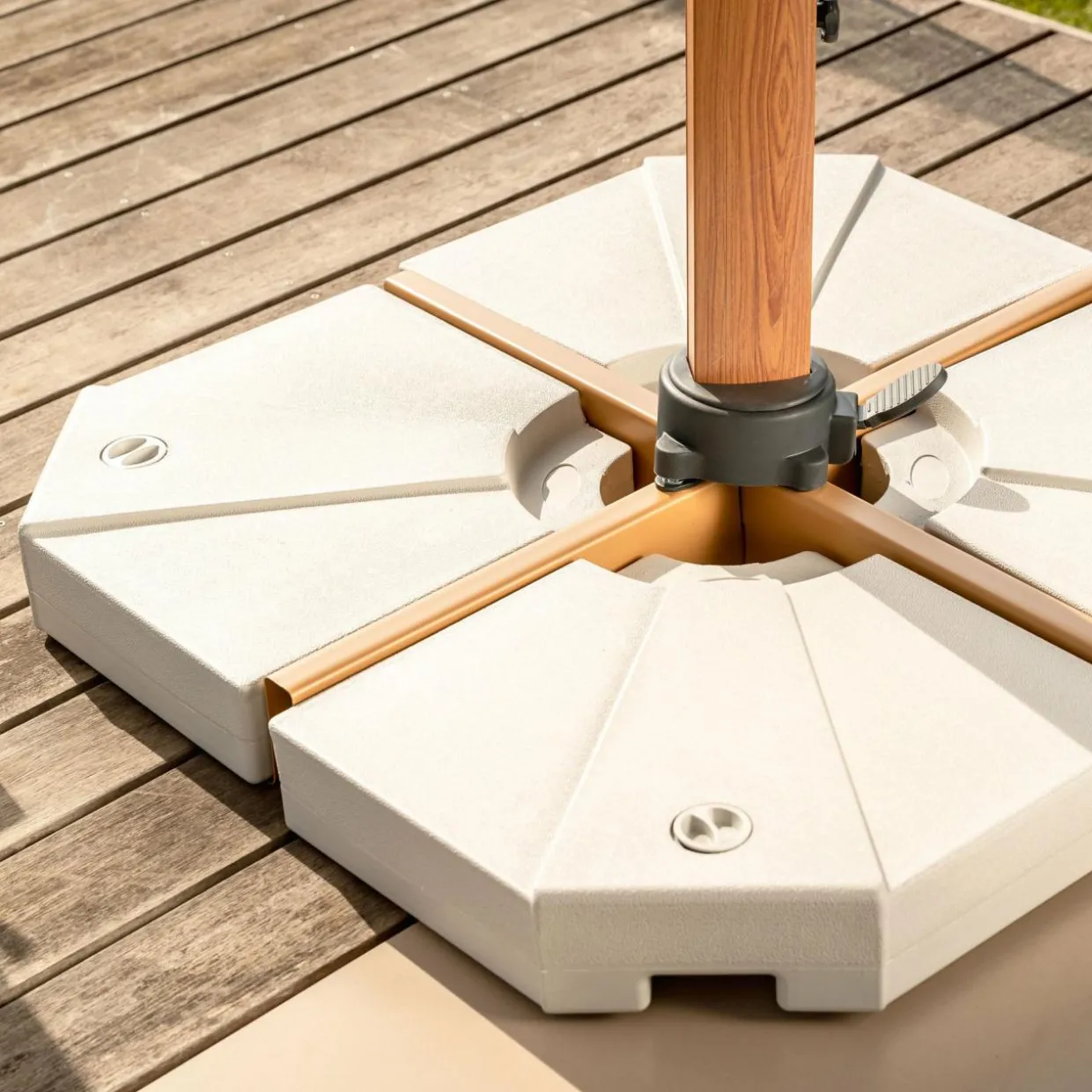 Lot de 4 dalles pour Parasol déporté 20L Blanches