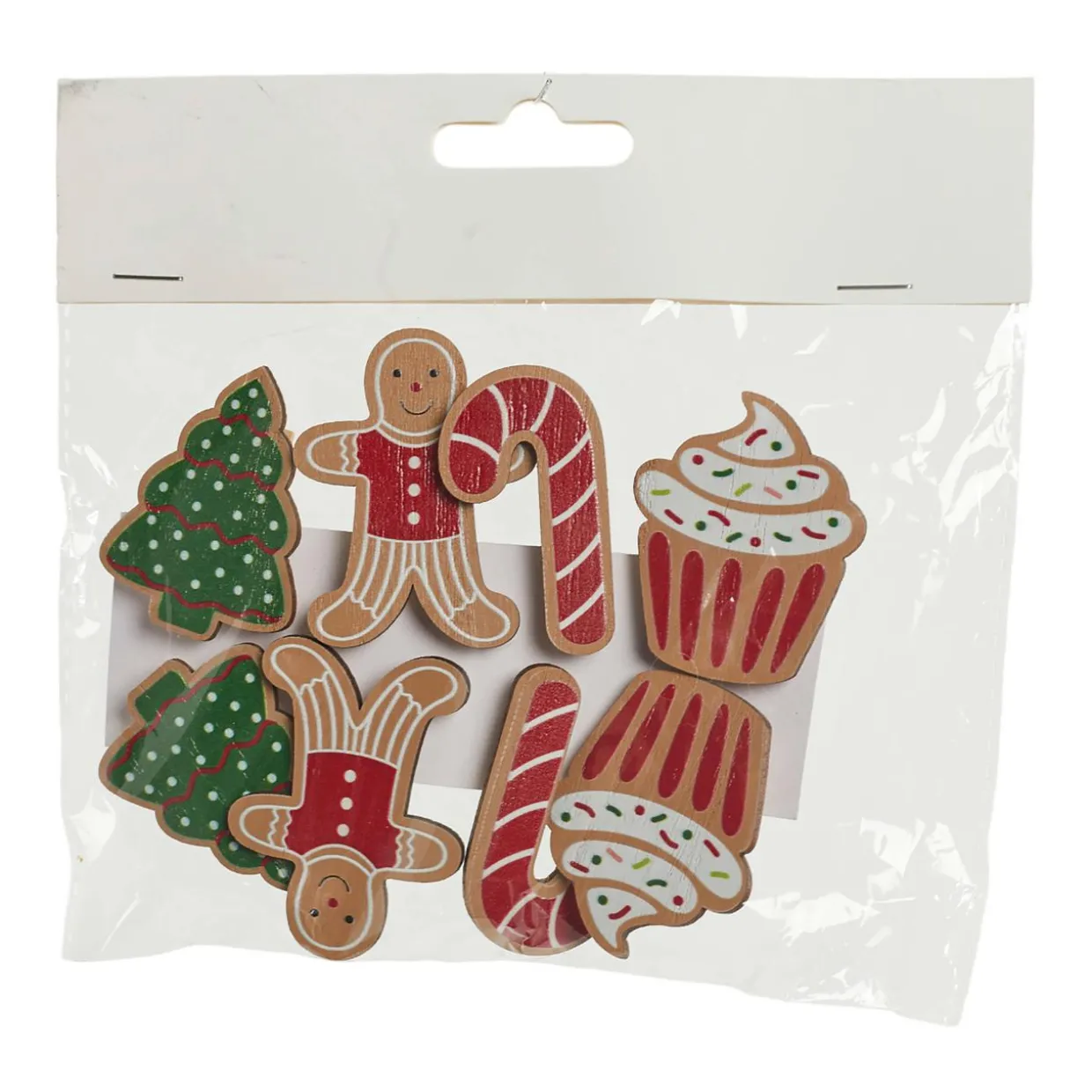 Lot de 8 décorations à parsemer (H5 cm) Sapin et gourmandise