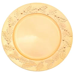 Lot de 12 dessous d'assiette Houx de Noël Or