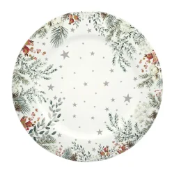 Lot de 12 dessous d'assiette Branches glacées Blanc