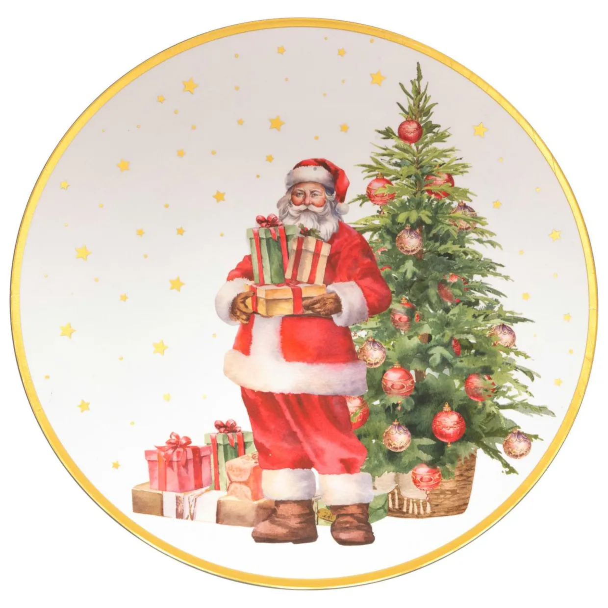Lot de 12 dessous d'assiette Père Noël et cadeaux