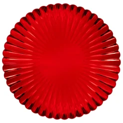 Lot de 12 dessous d'assiette Coquille Rouge