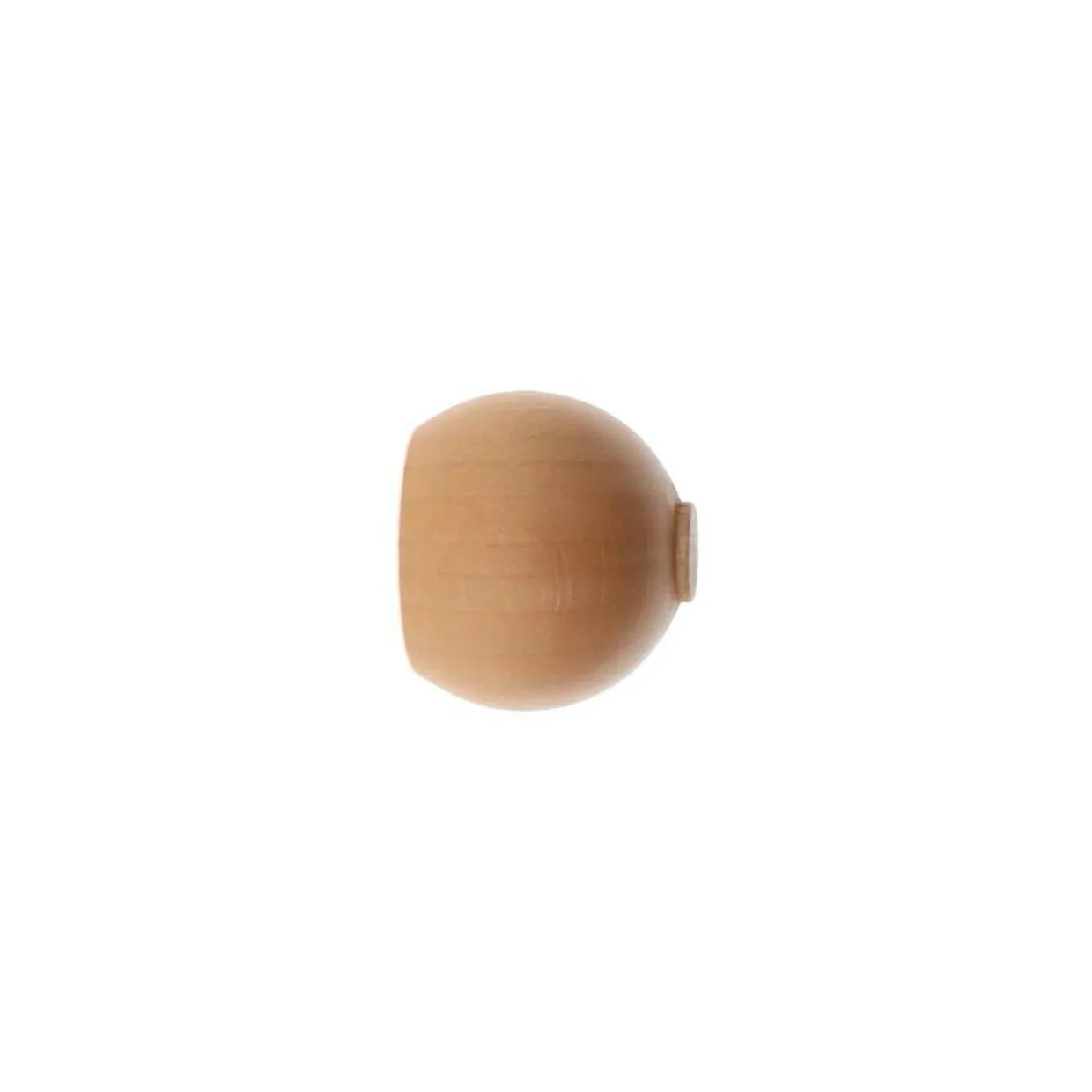 Lot de 2 embouts tringle bois (D28 mm) Nils boule Beige Vernis