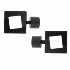 Lot de 2 embouts tringle (D28 mm) Lino Upper east side Noir mat