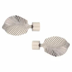 Lot de 2 embouts tringle (D20 mm) Jim Exotica Argent