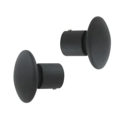Lot de 2 embouts tringle (D20 mm) Jim Champignon Noir mat