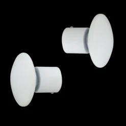 Lot de 2 embouts tringle (D20 mm) Jim Champignon Blanc mat