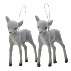 Lot de 2 faons à suspendre (H10 cm) Anton Gris