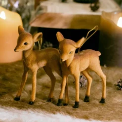 Lot de 2 faons à suspendre (H7 cm) Pauly Chocolat