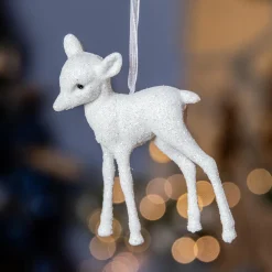 Lot de 2 faons à suspendre (H9 cm) Margeriaz Blanc