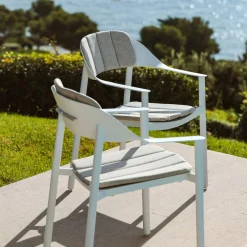 Lot de 2 fauteuils de jardin aluminium Monte Carlo Blanc