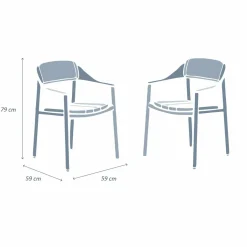 Lot de 2 fauteuils de jardin aluminium Monte Carlo Blanc