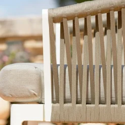 Lot de 2 fauteuils de jardin en aluminium Amalfi Blanc et taupe