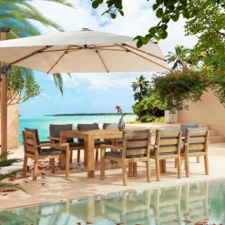 Lot de 2 fauteuils de jardin empilables en bois d'acacia Bornéo Gris anthracite