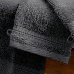 Lot de 2 gants de toilette coton bio (15 x 21 cm) Méline Gris orage