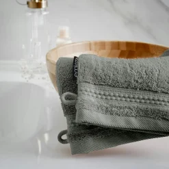 Lot de 2 gants de toilette coton bio (15 x 21 cm) Méline Vert romarin