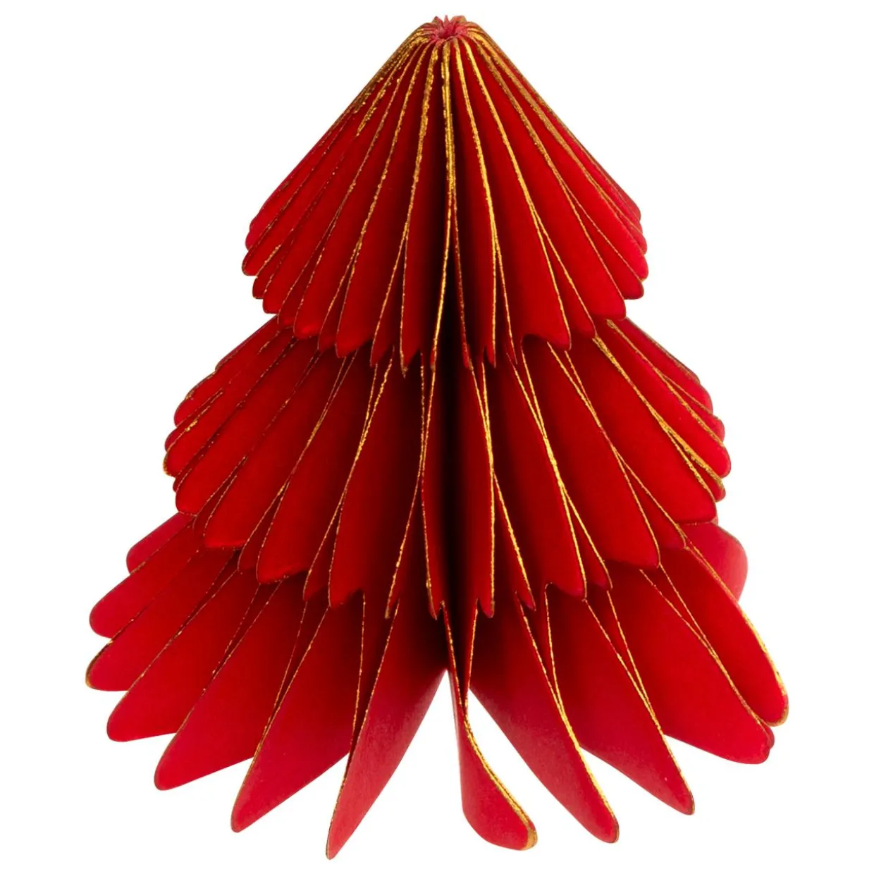 Lot de 2 minis Sapins décoratifs (H6 cm) papier magnétique Rouge