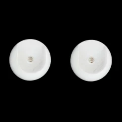 Lot de 2 naissances tringle bois (L45 / D28 mm) Nils Blanc