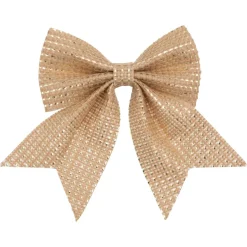 Lot de 3 noeuds de Noël en jute (H12 cm) Prestige chic Or