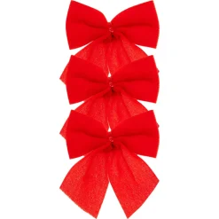 Lot de 3 noeuds de Noël (H9 cm) Pimlico velours Rouge