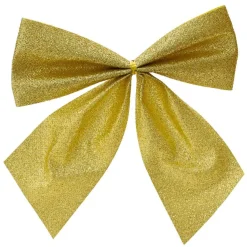 Lot de 5 nœuds de Noël (H9 cm) Scintillant Or