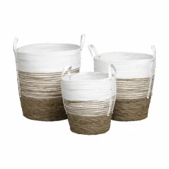 Lot de 3 paniers à linge (H47 cm) Seo Blanc