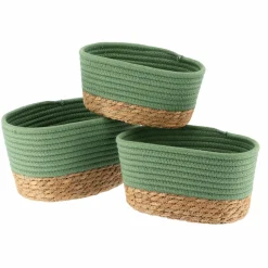 Lot de 3 paniers de rangement (H13 cm) Timeless Vert