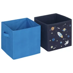 Lot de 2 paniers de rangement enfant (29 x 29 cm) Espace Bleu