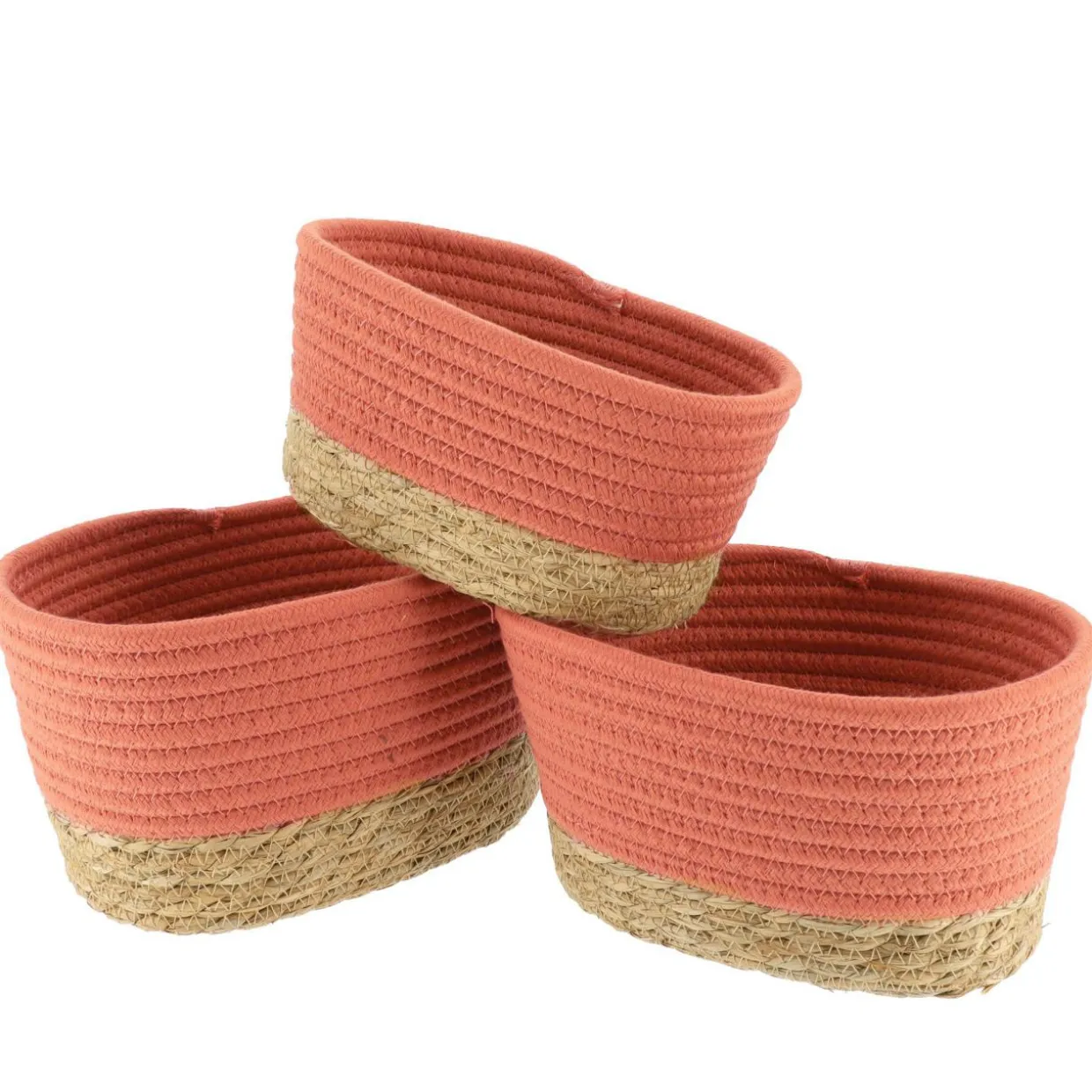 Lot de 3 paniers de rangement (H13 cm) Timeless Terracotta